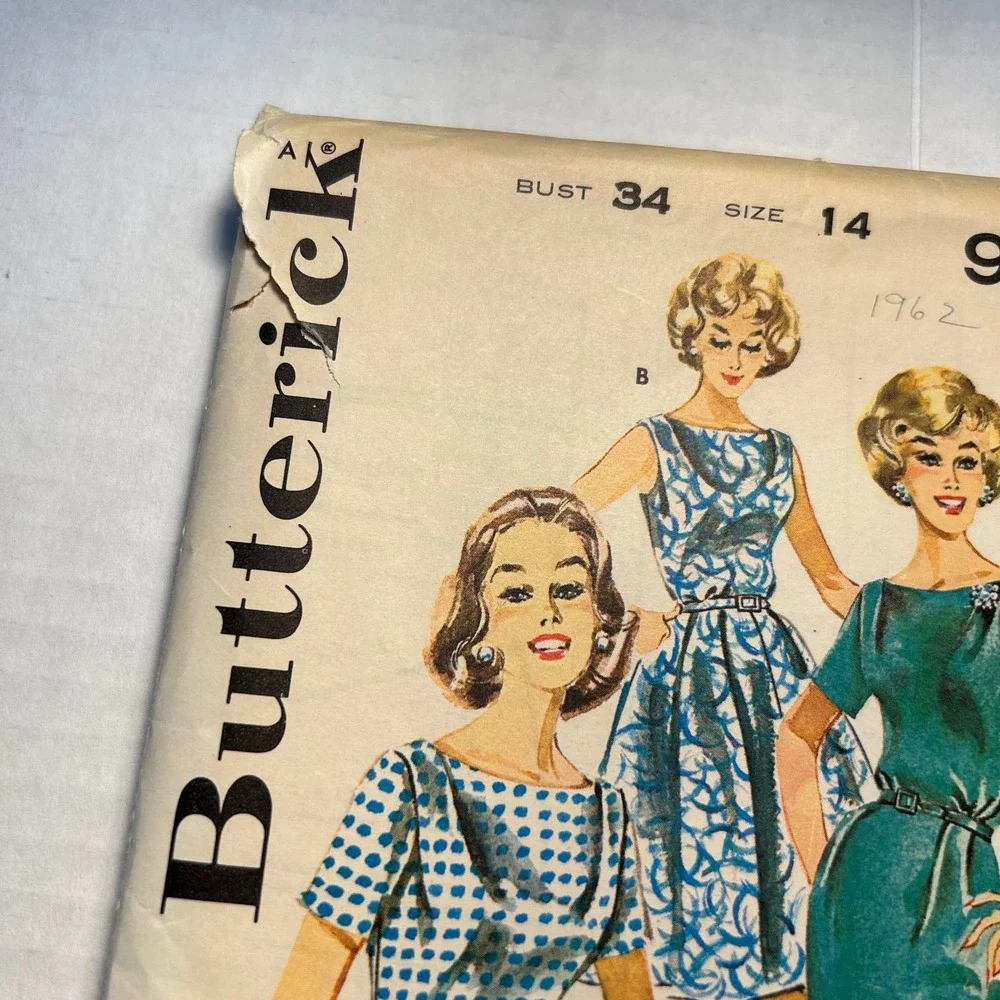 Butterick Vintage 1960's Pattern‎ #9764 Shallow Neck Dress Size 14